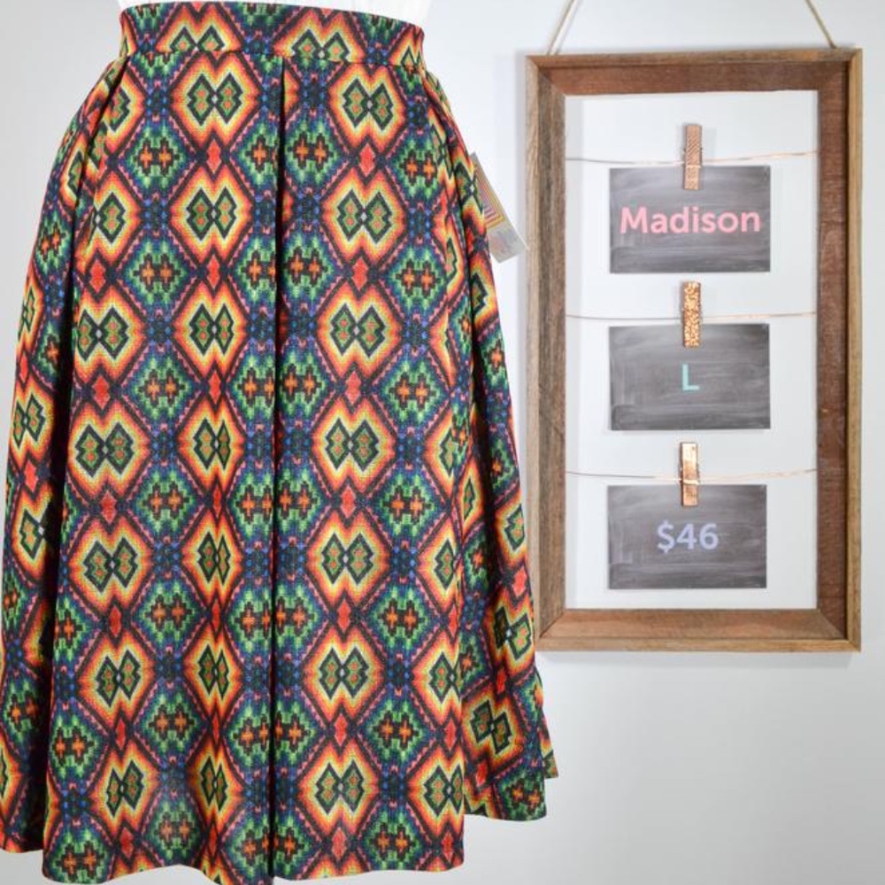 Multicolor LuLaRoe Madison Skirt